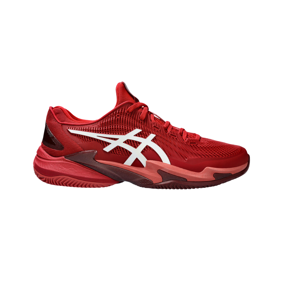 TÊNIS ASICS COURT FF 3 NOVAK CLAY - MASCULINO - Cranberry | white